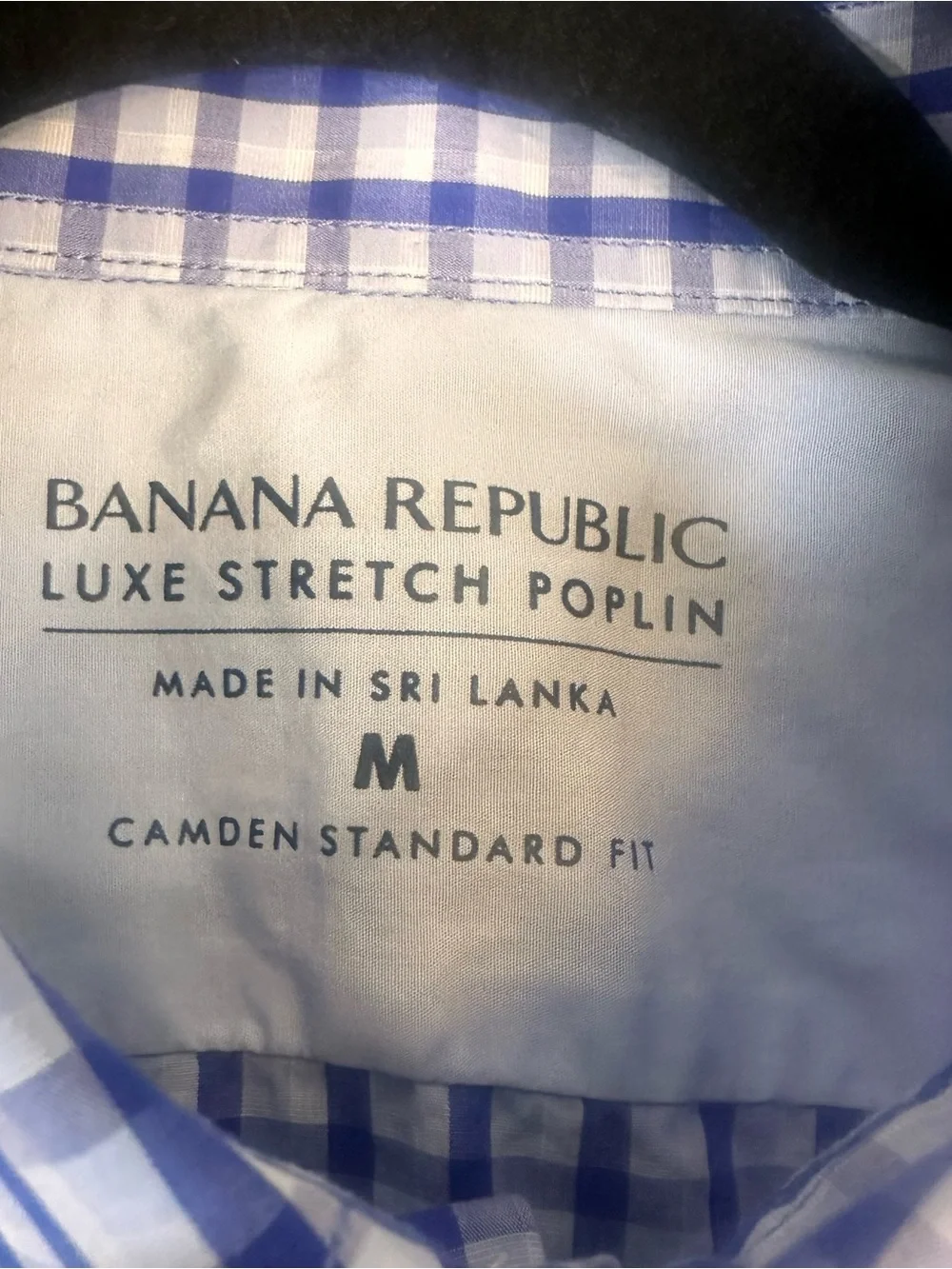 Banana Republic Men's Blue & White Checked‎ Dress Shirt